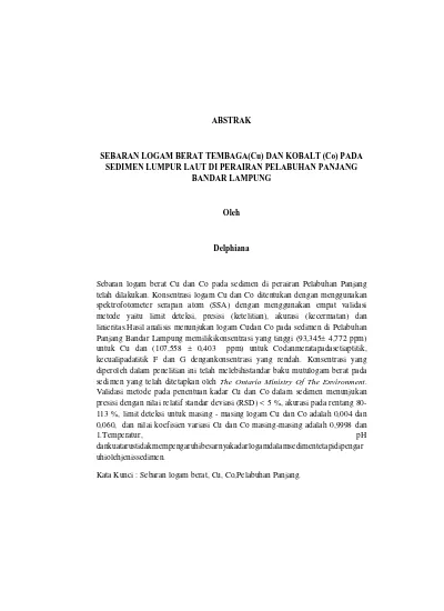 Top PDF DISTRIBUSI KUANTITATIF LOGAM BERAT Cu DAN Zn DALAM AIR DAN