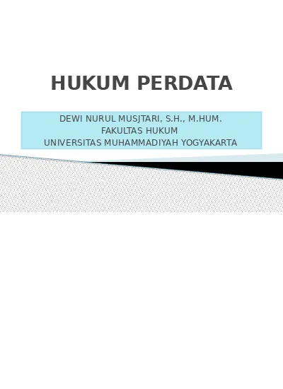 Pengantar Hukum Perdata