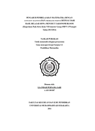 PENGARUH PEMBELAJARAN MATEMATIKA DENGAN Pengaruh Pembelajaran Matematika Dengan Concept Mapping