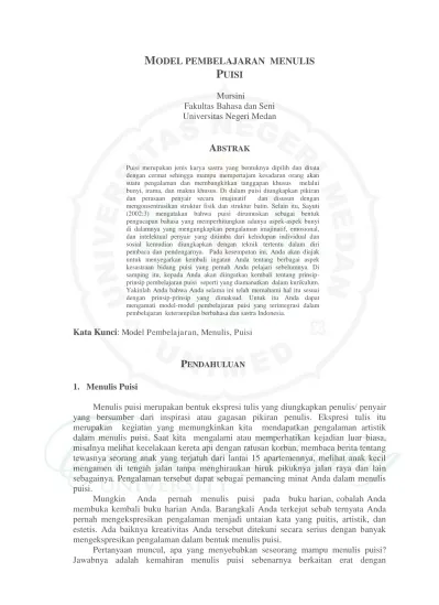 Top PDF Menulis Puisi Berdasarkan Peristiwa Yang Pernah Dialami