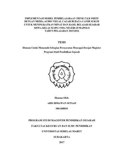 Implementasi Model Pembelajaran Think Talk Write Dengan Media Audio