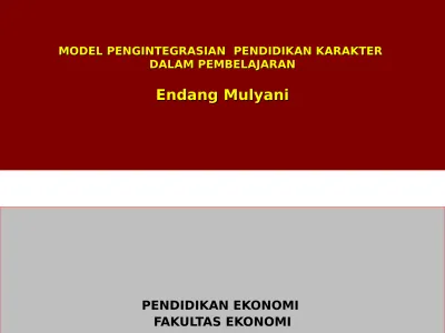 MODEL PENGINTEGRASIAN PENDIDIKAN KARAKTER DALAM PEMBELAJARAN