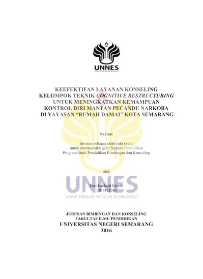 Keefektifan Layanan Konseling Kelompok Teknik Cognitive Restructuring