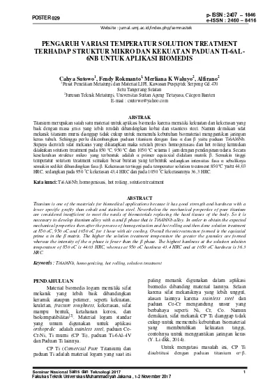 PENGARUH VARIASI TEMPERATUR SOLUTION TREATMENT TERHADAP STRUKTUR MIKRO