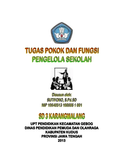 Struktur Organisasi Tugas Pokok Dan Fungsi Pengelola Sekolah Adiwiyata