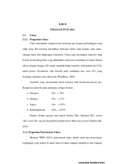 Bab Ii Tinjauan Pustaka Udara Pengertian Udara Perbedaan