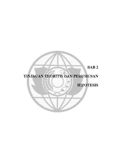 Bab Tinjauan Teoritis Dan Perumusan Hipotesis