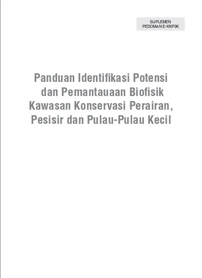 Panduan Identifikasi Potensi Dan Pemantauaan Biofisik Kawasan