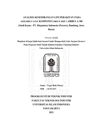 Program Studi Teknik Industri Fakultas Teknologi Industri Universitas