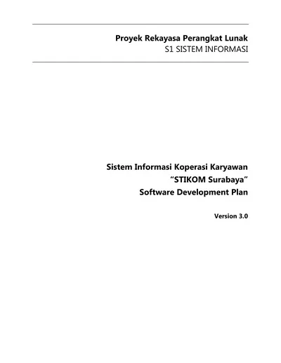 Proyek Rekayasa Perangkat Lunak S1 SISTEM INFORMASI Sistem Informasi