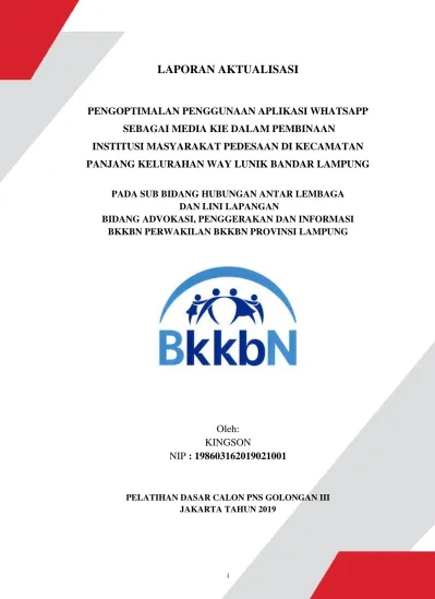 PADA SUB BIDANG HUBUNGAN ANTAR LEMBAGA DAN LINI LAPANGAN BIDANG