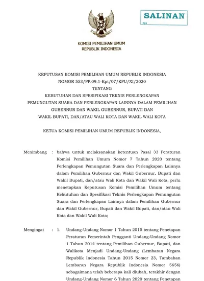 Ketua Komisi Pemilihan Umum Republik Indonesia