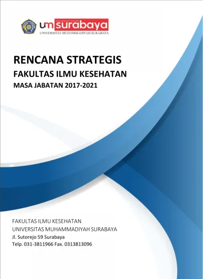 Rencana Strategis Fakultas Ilmu Kesehatan Masa Jabatan Universitas