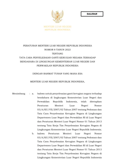 Menteri Luar Negeri Republik Indonesia