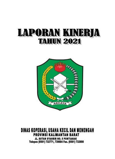 Laporan Kinerja Dinas Koperasi Usaha Kecil Dan Menengah Provinsi