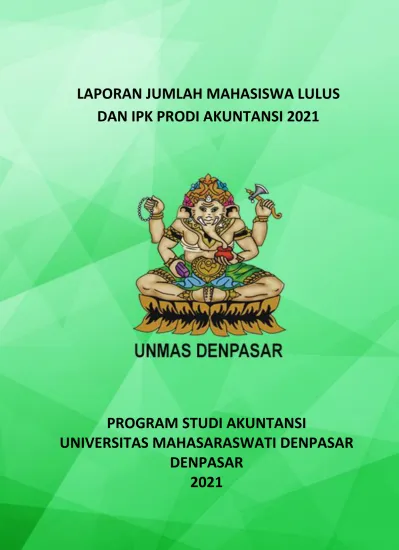 LAPORAN JUMLAH MAHASISWA LULUS DAN IPK PRODI AKUNTANSI 2021