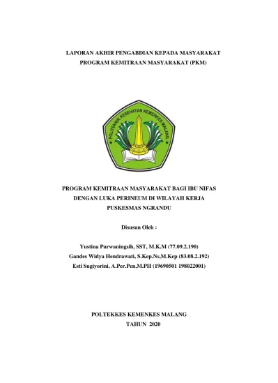 Laporan Akhir Pengabdian Kepada Masyarakat Program Kemitraan Masyarakat