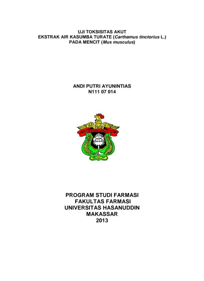 Program Studi Farmasi Fakultas Farmasi Universitas Hasanuddin Makassar