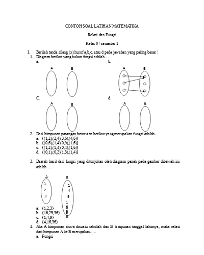 Contoh Latihan Soal Ukg Matematika Sma Smk Soal Matematika Sma