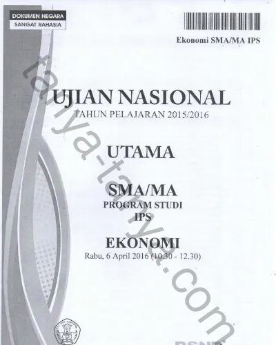 Soal Ujian Nasional Un 2016 Sma Ma Ipa Ips Mapel Lengkap Kumpulin Soal Matips 2016