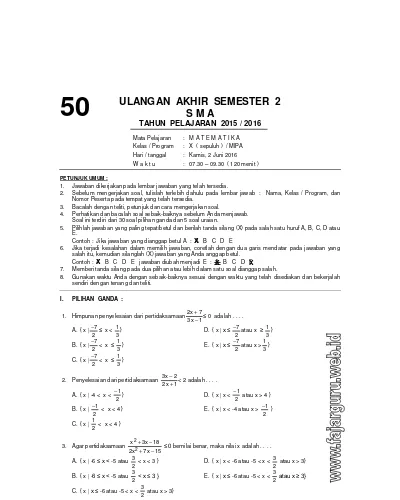 Top Pdf Soal Ulangan Akhir Semester 2 Soal Ukk 123dok Com