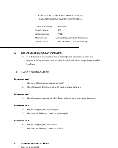 Top Pdf Ipa Terpadu Viii Bab 7 Zat Aditif Dan Zat Adiktif Psikotropika 123dok Com