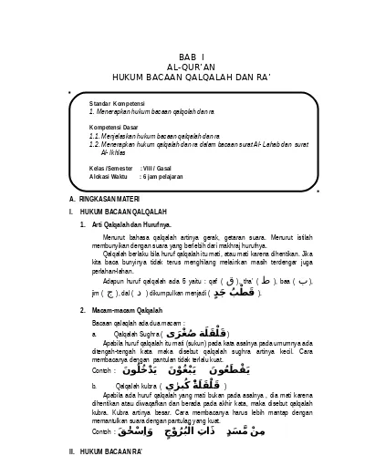 1 Al Quran Hukum Bacaan Qalqalah Dan Ra