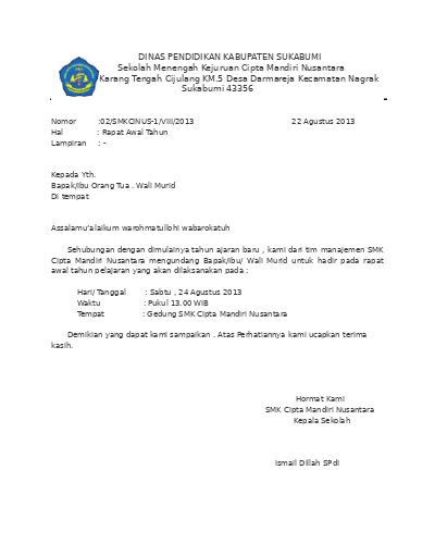 Contoh Surat Undangan Rapat Koordinasi Undangan Rapat Koordinasi Ilustrasi Surat Undangan Sendiri Terdiri Dari Surat Undangan