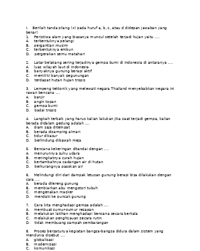 Kumpulan Soal Uas Kelas 6 Sd Semester 2 Ktsp Guru Pendidik B Inggris Kelas 6