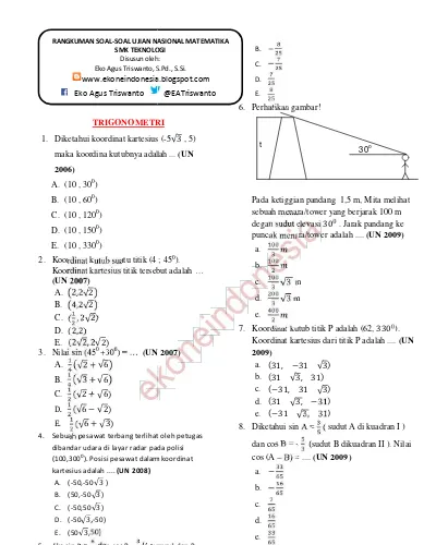 Top Pdf Soal Soal Un Matematika Smk Teknik Kesehatan Dan Pertanian