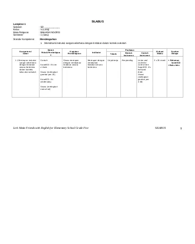 Silabus Bahasa Inggris Sd Kelas 6 Ktsp Silabus B Inggris Sd Kls6 Examsworld Us Zip Ed 69 Times 101 Kb