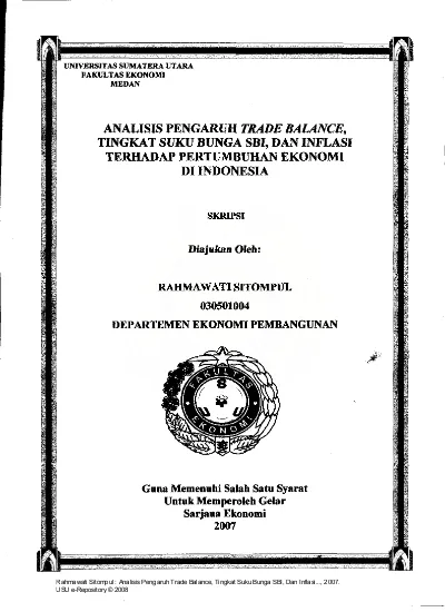 Analisis Pengaruh Trade Balance, Tingkat Suku Bunga SBI, Dan Inflasi ...