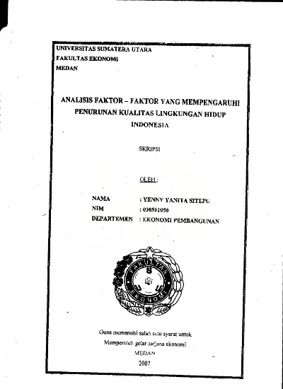 Analisis Faktor - Faktor Yang Mempengaruhi Penurunan Kualitas ...