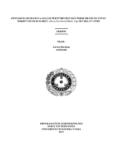 Pengaruh Aplikasi GA3 Dalam Pertumbuhan Dan Perkembangan Tunas Mikro ...