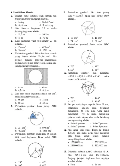 Soal Uts Matematika Kelas 8 Semester 1