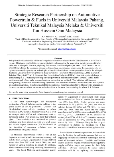 Strategic Research Partnership on Automotive Powertrain u0026 Fuels in 