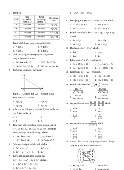 Top Pdf Soal Uts Matematika Ganjil Kelas 8 K13 123dok Com