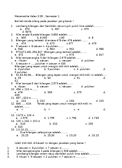 Top Pdf Matematika Kelas 3 Sd 123dok Com