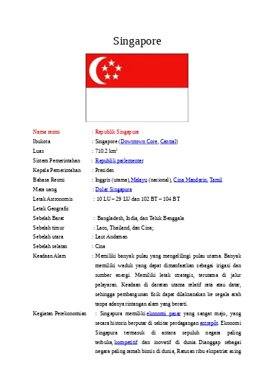 Profil Negara Singapura