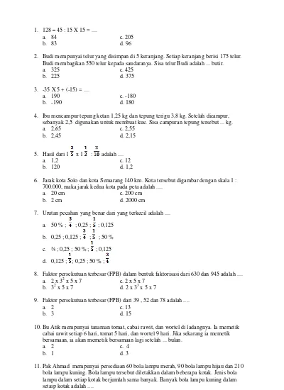 Top Pdf 4 Latihan Soal Matematika Sd 1 123dok Com