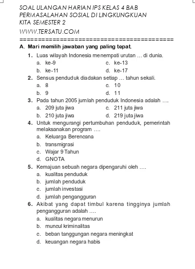 Soal Evaluasi Ips Harian Kelas 4 Bab Kegiatan Ekonomi Penduduk Semester 2