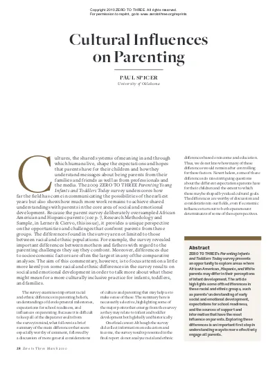 Cultural Influences On Parenting