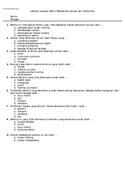 Soal Ulangan Harian Ipa Kelas 6 Bab 8 Penghematan Energi