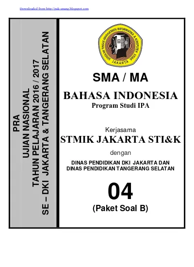 Prediksi Soal Un Sma Bahasa Inggris Ipa Ips Paket B Carisoal Com