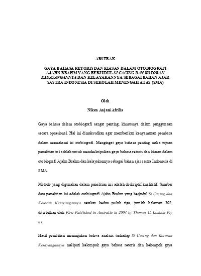 Top Pdf Gaya Bahasa Retoris Dan Kiasan Dalam Rectoverso Karya Dewi Lestari 123dok Com