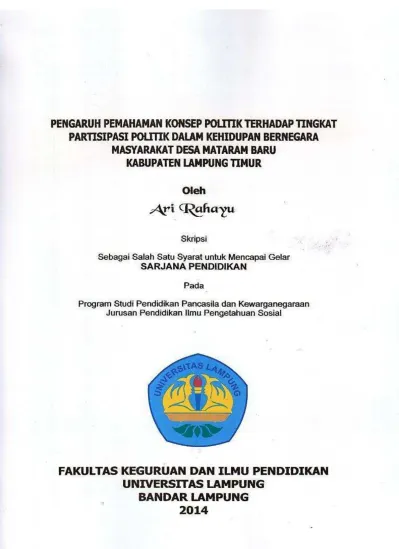 Top Pdf Pengaruh Pemahaman Konsep Politik Terhadap Tingkat Partisipasi Politik Dalam Kehidupan Bernegara Masyarakat 123dok Com