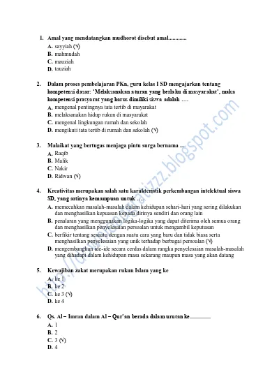 Top Pdf Soal Soal Ukg Guru Pai Sd Dan Kunci Jawabannya Kepribadian Dll 123dok Com