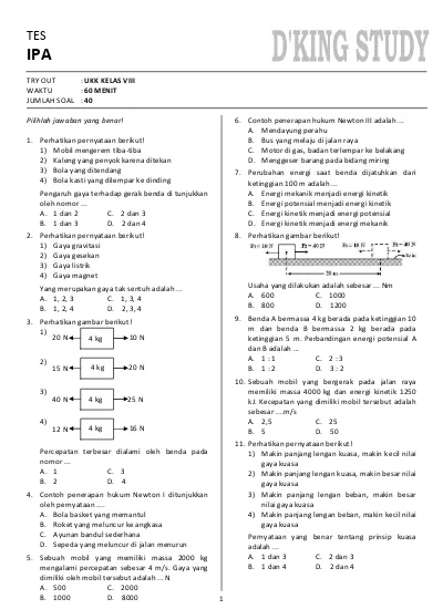 Top Pdf 3 Soal Ukk Uas Ipa Kelas 8 Smp Mts Semester 2 Ipa8 Ukk 123dok Com