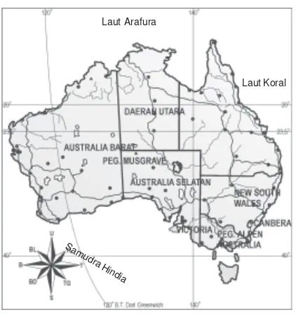 Perhatikan peta australia di bawah ini kota darwin terletak pada nomor