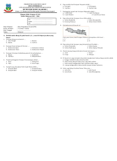 Contoh Soal Latihan Persiapan Uas Sd Kelas 1 2 3 4 5 6 Tahun Ajar 2016 2017 Soal Uas 1 Pai
